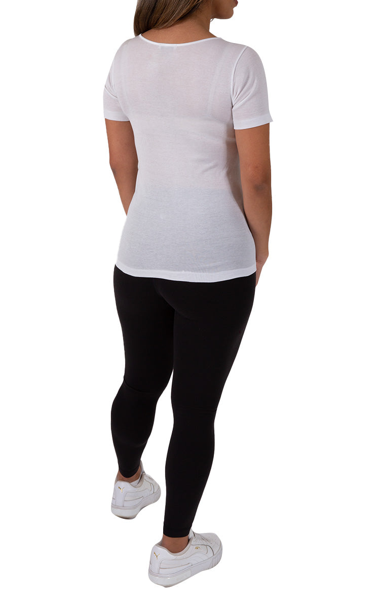 Emmebivi 100% Filoscozia® Cotton Top with Short Sleeve in White 13833