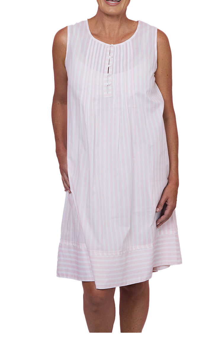 French Country 100% Cotton Nightgown in Hampton's Stripe FCD115