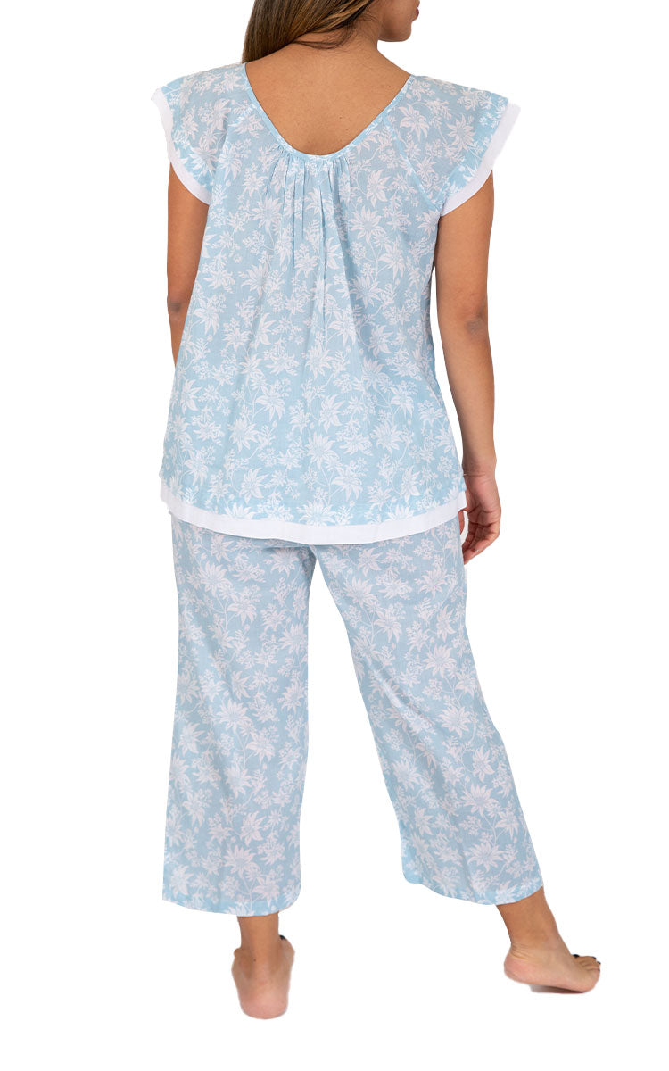 Woman wearing cotton summer pyjama from french country Australia