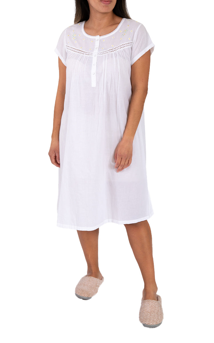White cotton nightgown for summer by French Countr sold online at naturesweary