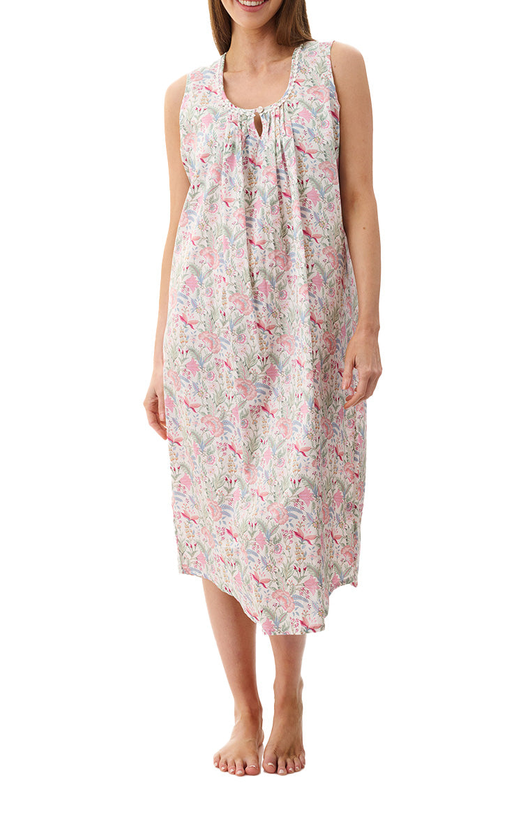 Givoni 100% Woven Cotton Sleeveless Nightgown In Viviene 6AC08V