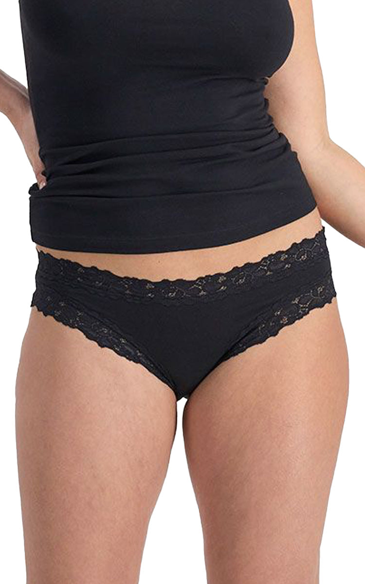 Jockey 94% Cotton Underwear Bikini in Black Parisienne