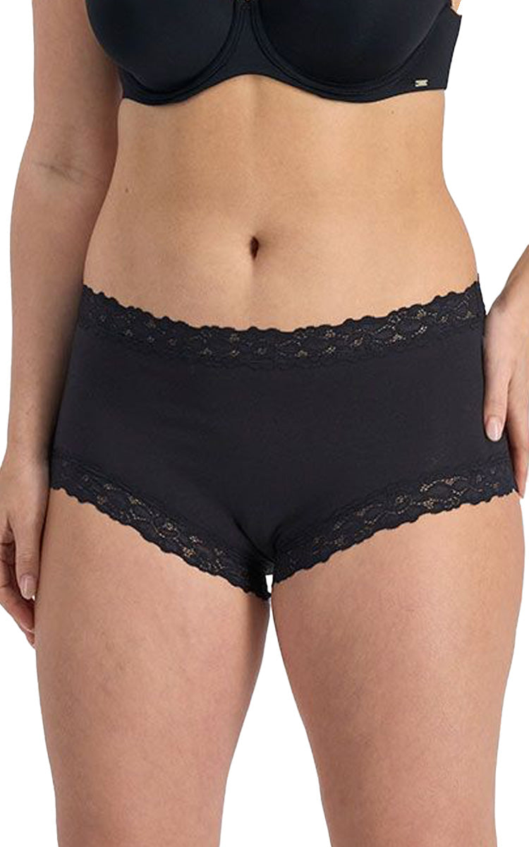 Jockey 94% Cotton Underwear Full Brief in Black Parisienne