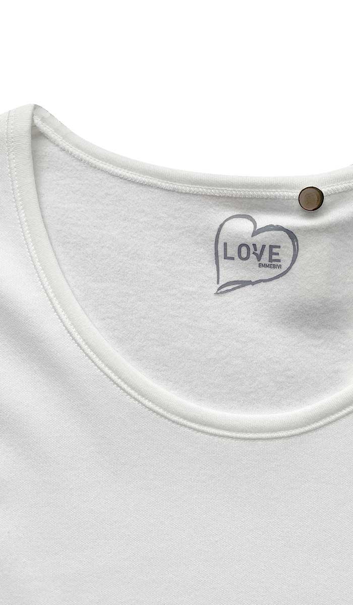 Emmebivi 100% Cotton Thermal Plain Short Sleeve Spencer In White 42573