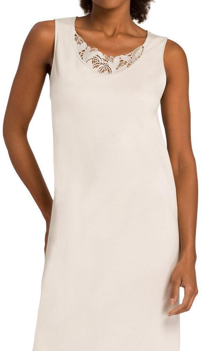 Hanro Felice 100% Cotton Sleeveless Nightgown in Creme 7978