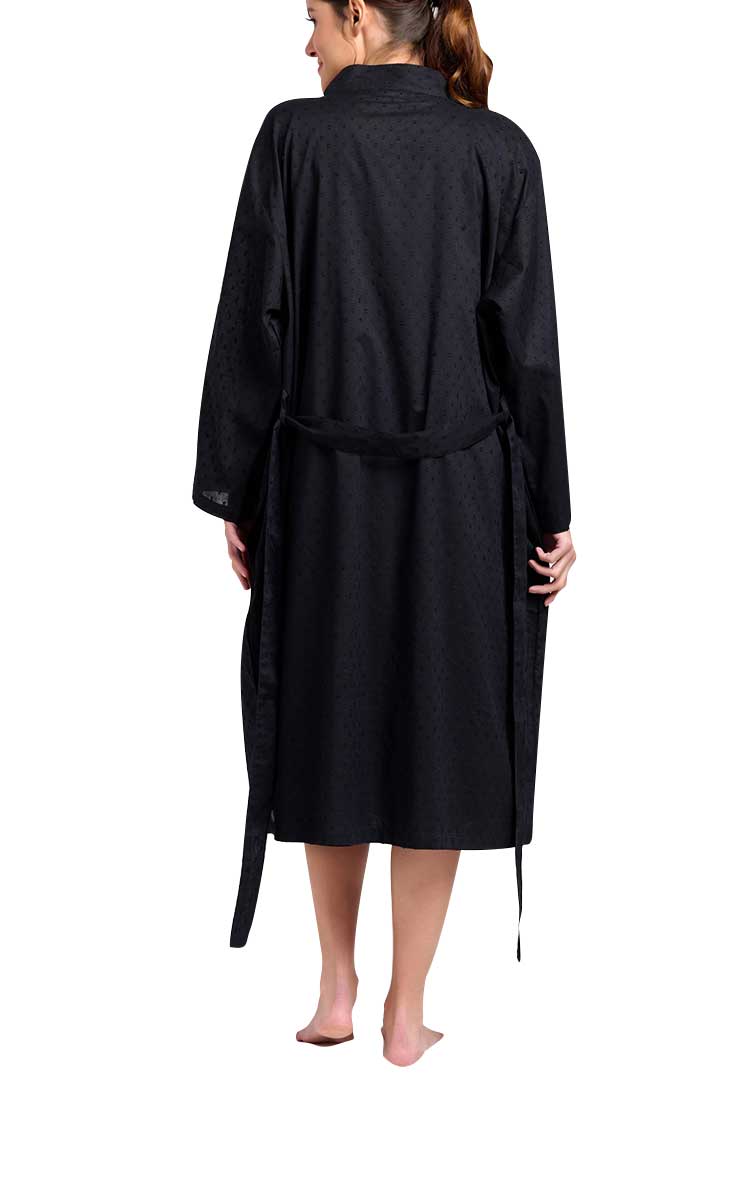 Arabella MATCHING SET Sonia Robe and Chelsea Nightie in Black MD-764BK and MD-74BK