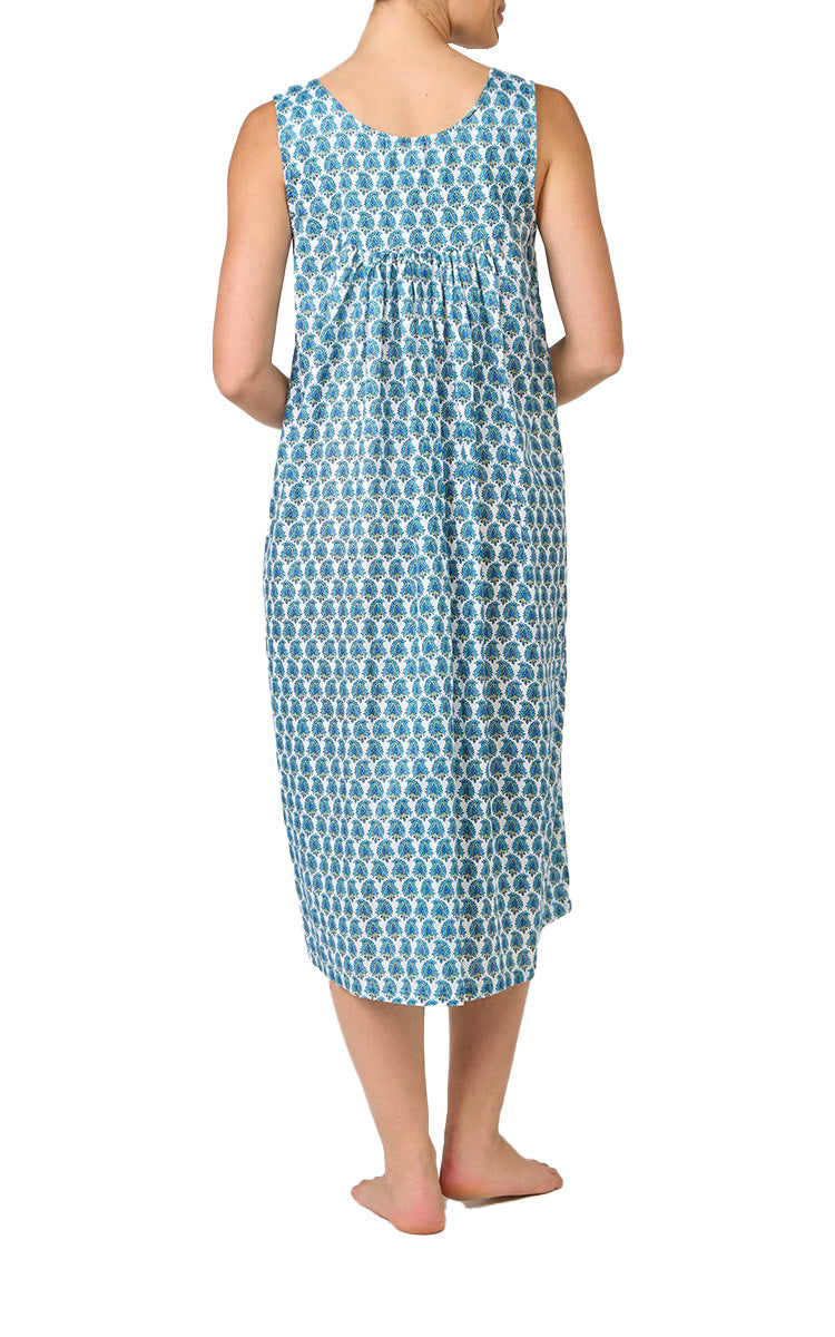 Arabella Carmelina 100% Cotton Sleeveless Nightgown in Paisley Print MD-410F6