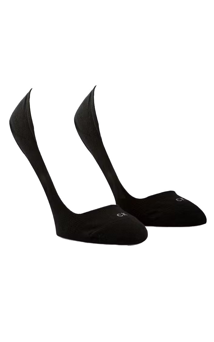 Calvin Klein 66% Cotton Invisible Liner Socks in Black ECA632