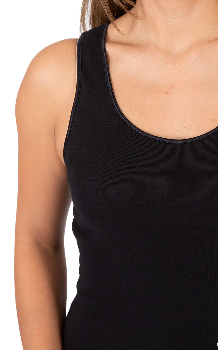 Emmebivi 100% Cotton Singlet in Black 21382