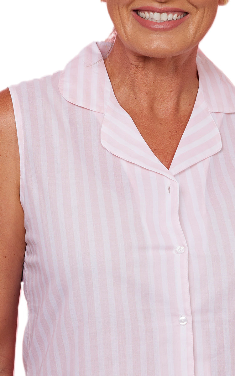 French Country 100% Cotton Pyjama with Short Sleeve in Hampton's Stripe FCD118