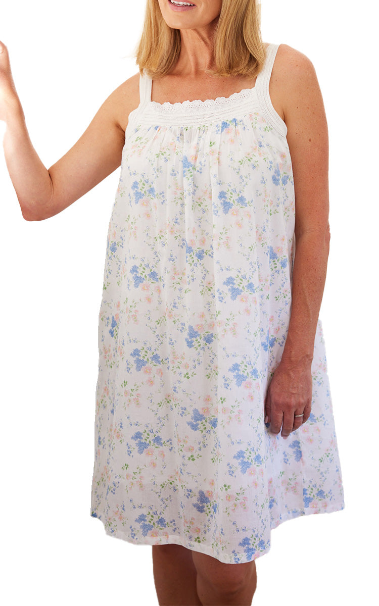 French Country 100% Cotton Strapless Nightgown in Poppy Daisy FCD165A