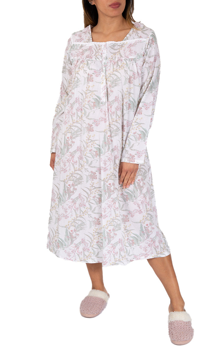 Women wearing nightgown made from cotton by the brand french country designed in Australia