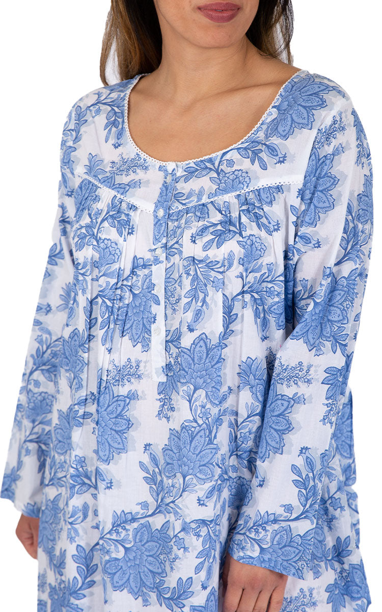 Woman wearing cotton nightie from french country Australia