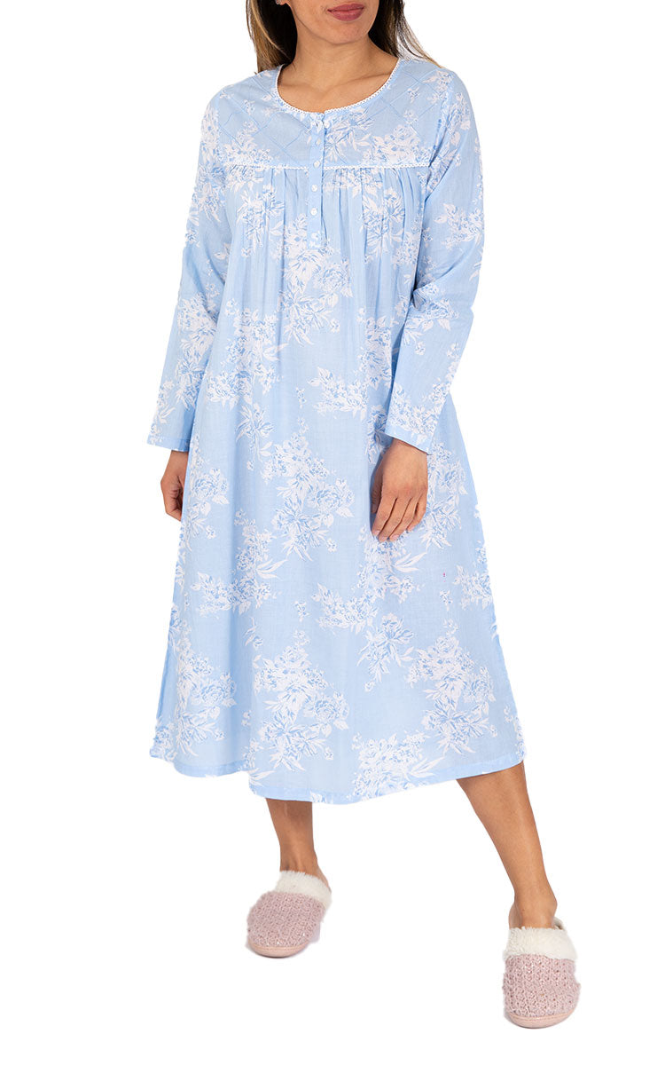 Woman wearing cotton nightie from french country Australia