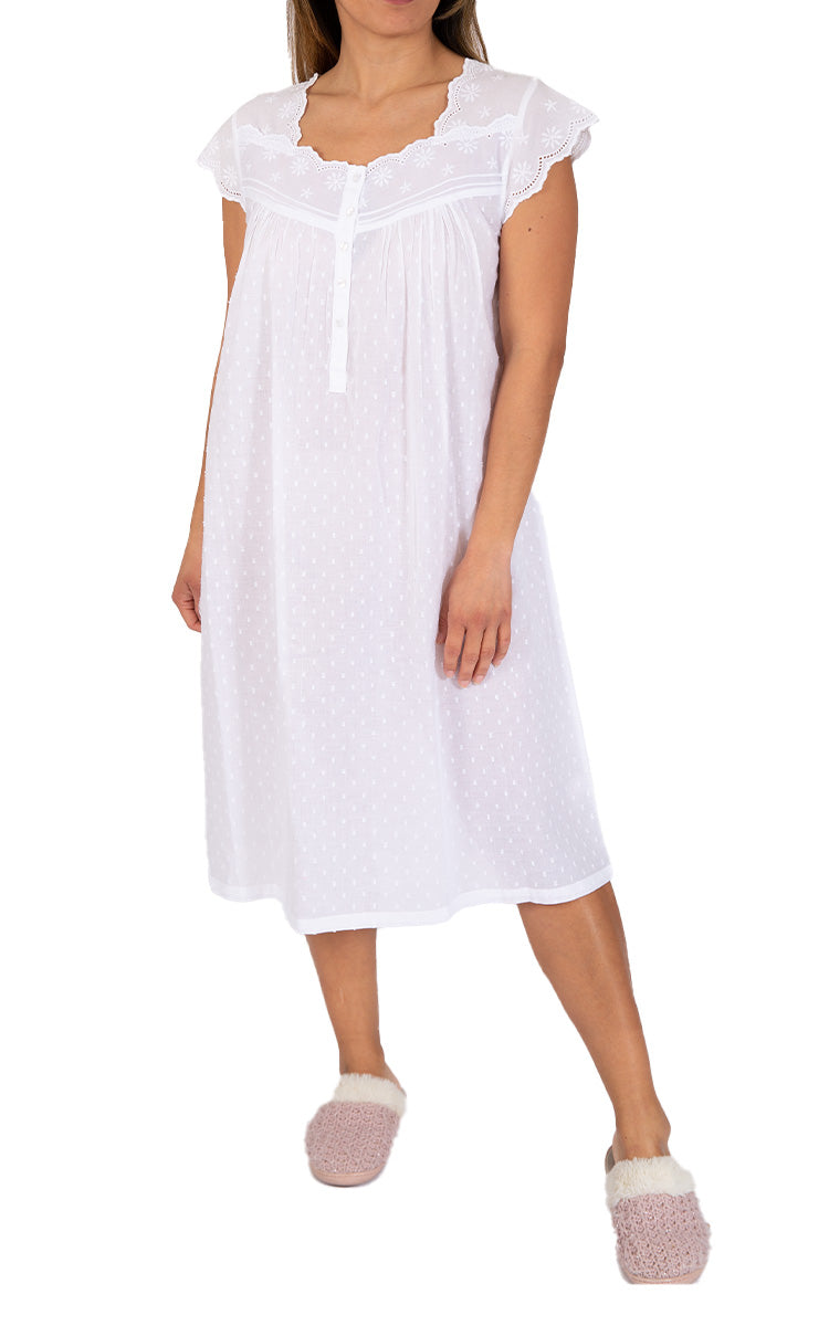 Classic white cotton nightie with cap sleeve from French Country Australia