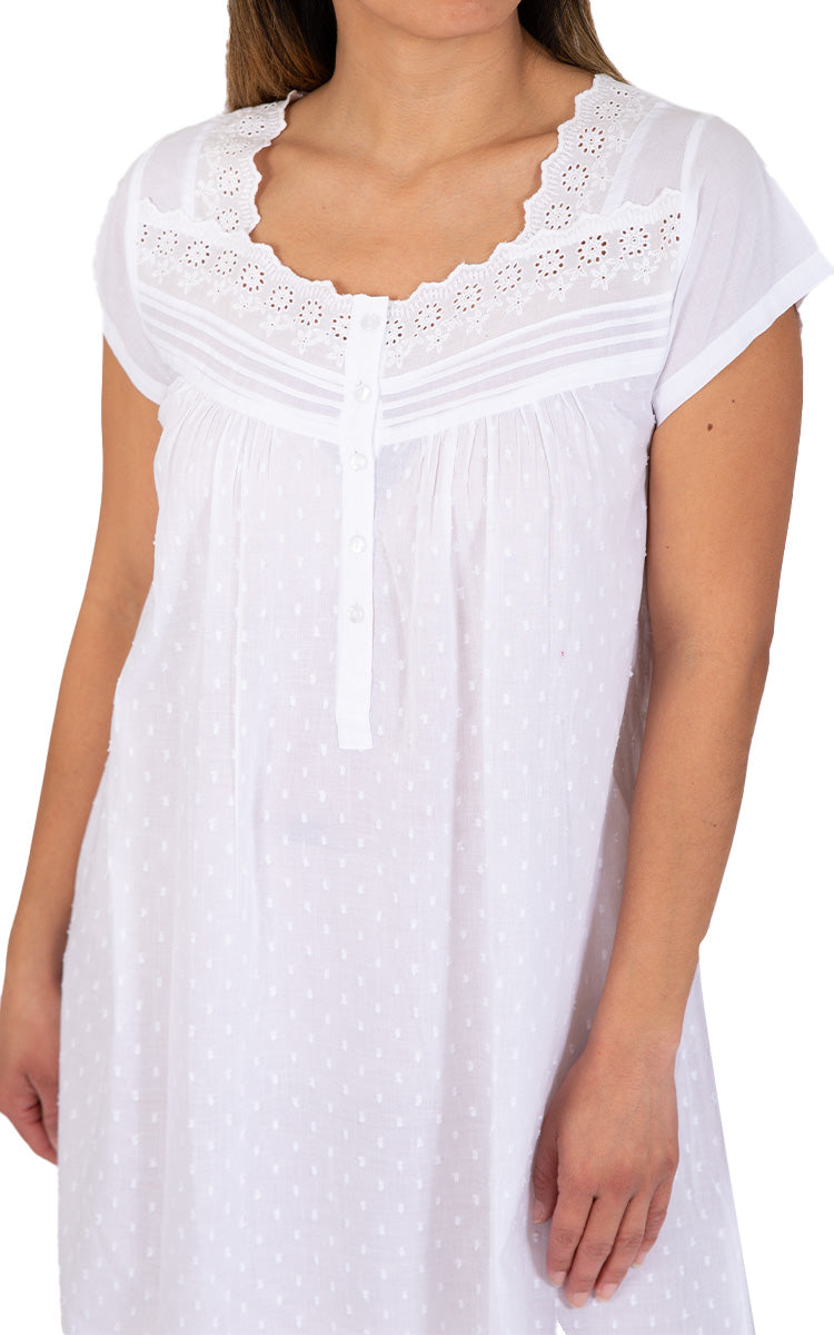 Classic white cotton nightie with cap sleeve from French Country Australia