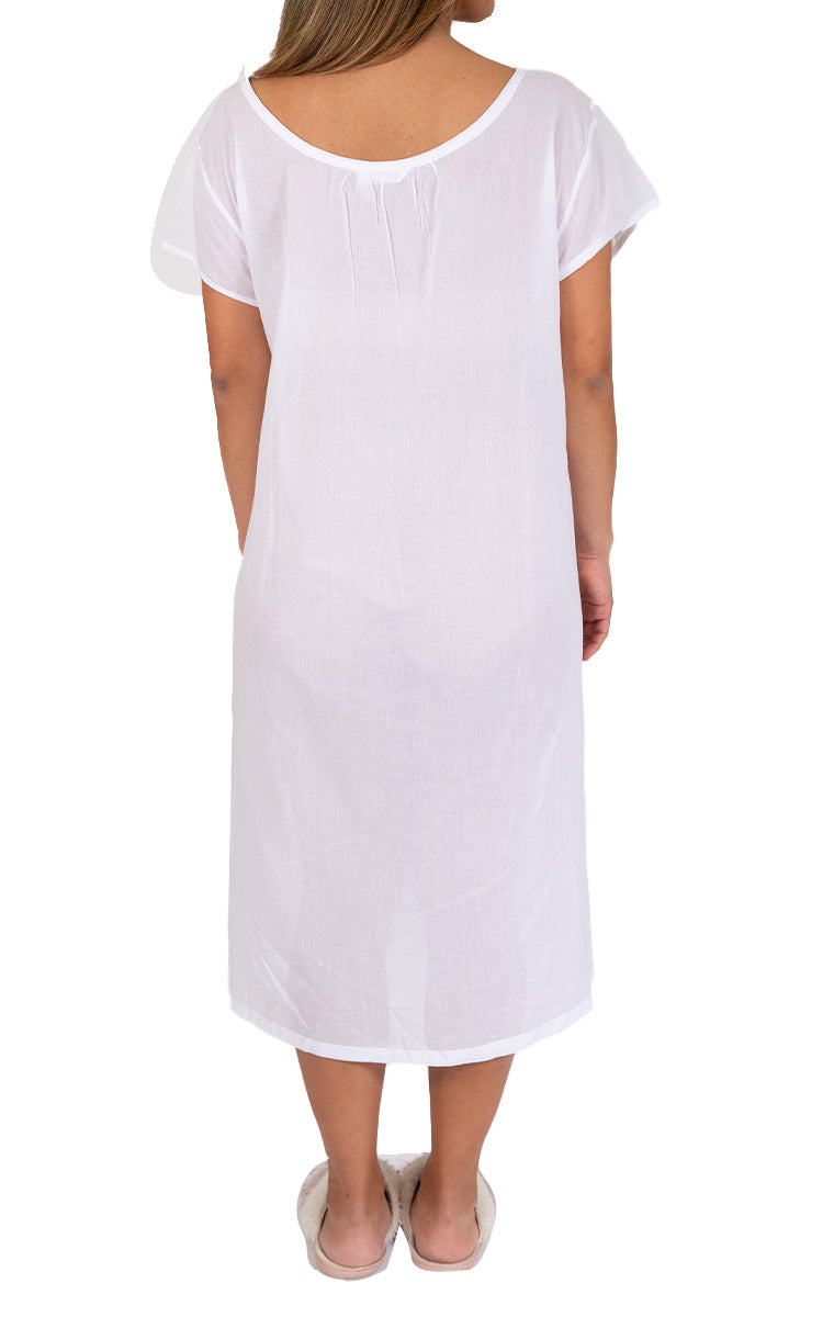 Classic white cotton nightie with cap sleeve from French Country Australia