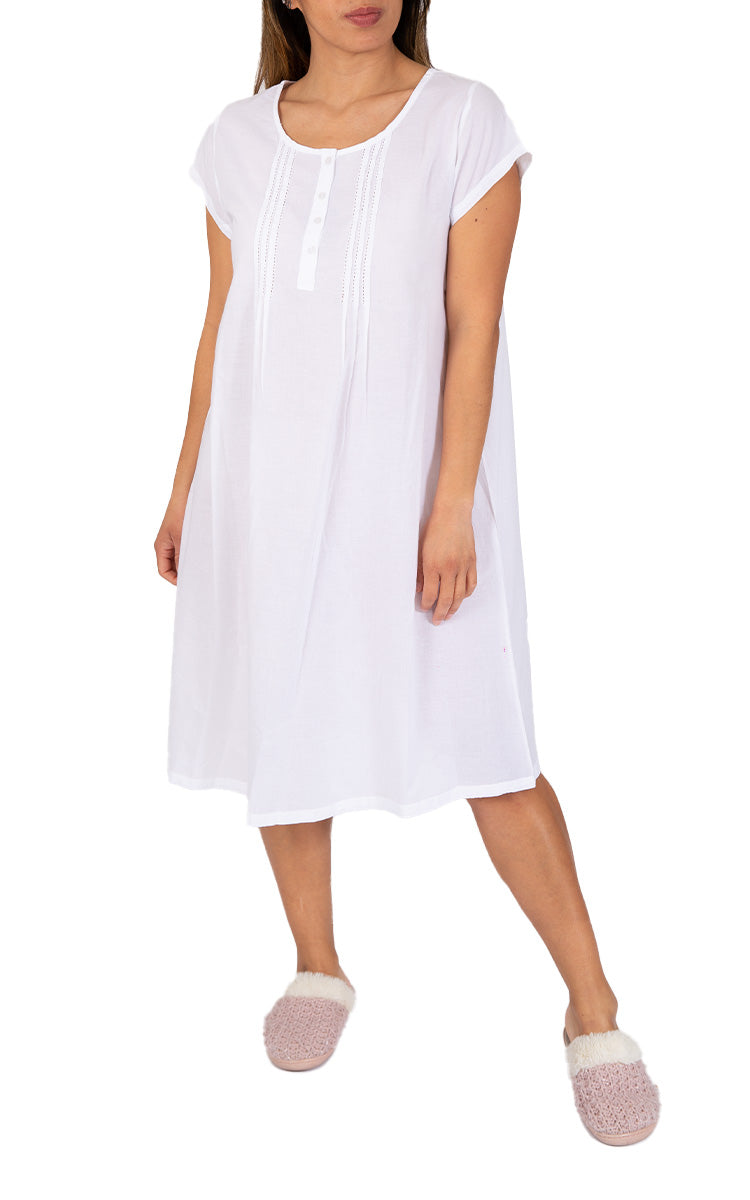 Classic white cotton nightie with cap sleeve from French Country Australia