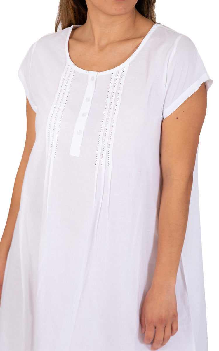 Classic white cotton nightie with cap sleeve from French Country Australia