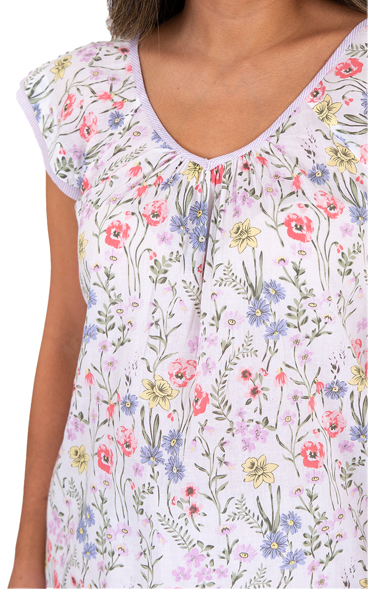 French Country summer pyjama made from pure cotton with floral print perfect for women buy online at natureswear