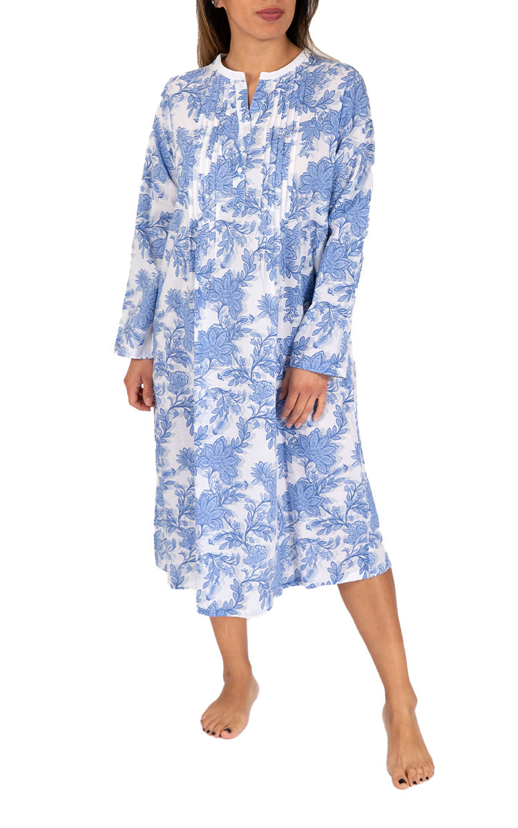 Woman wearing cotton nightie from french country Australia