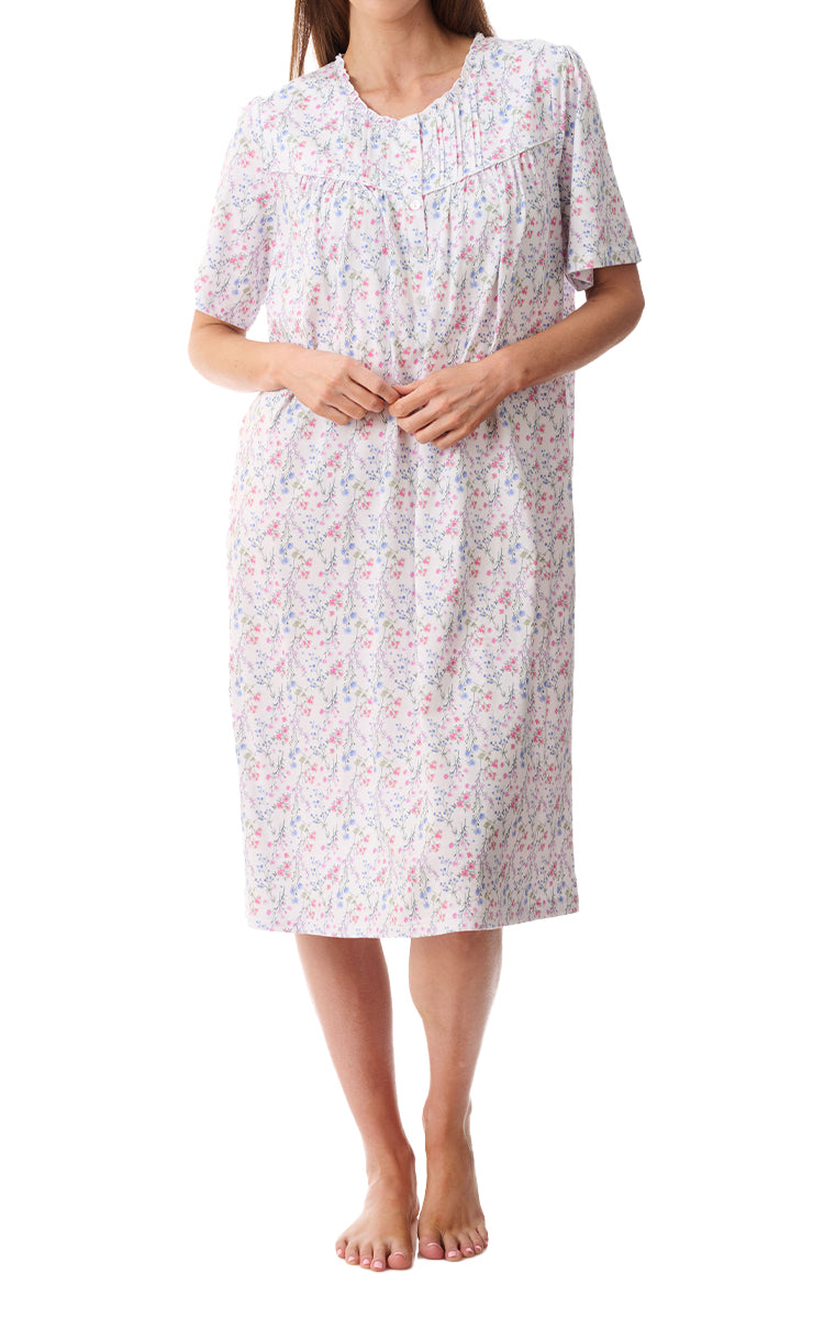 Givoni 100% Cotton Jersey Short Sleeve Nightgown In Biella 8LP31B