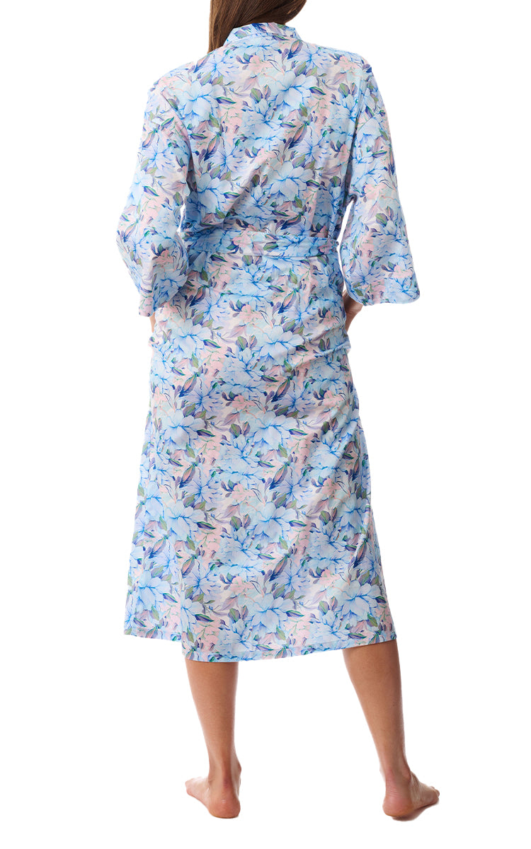 Givoni 100% Woven Cotton Robe In Bari Blue 8AC12B