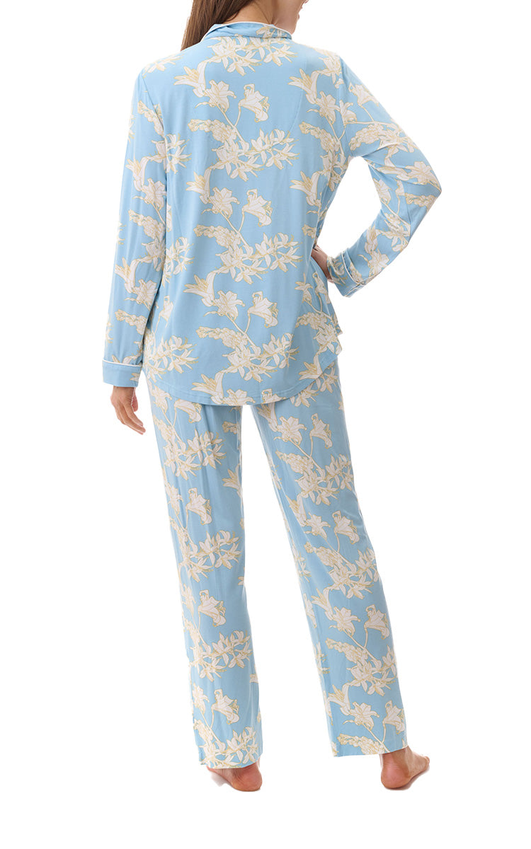 Givoni Modal Pyjama With Long Sleeve in Gia Turquoise 7LG42G