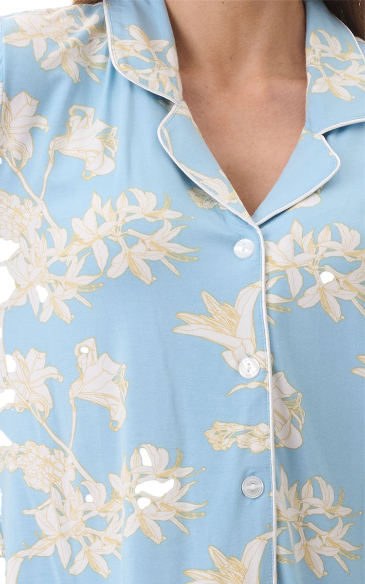 Givoni Modal Pyjama With Long Sleeve in Gia Turquoise 7LG42G