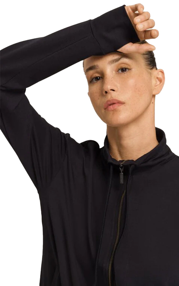 Hanro Balance Long Pant and Matching Cardigan in Black Beauty SALE