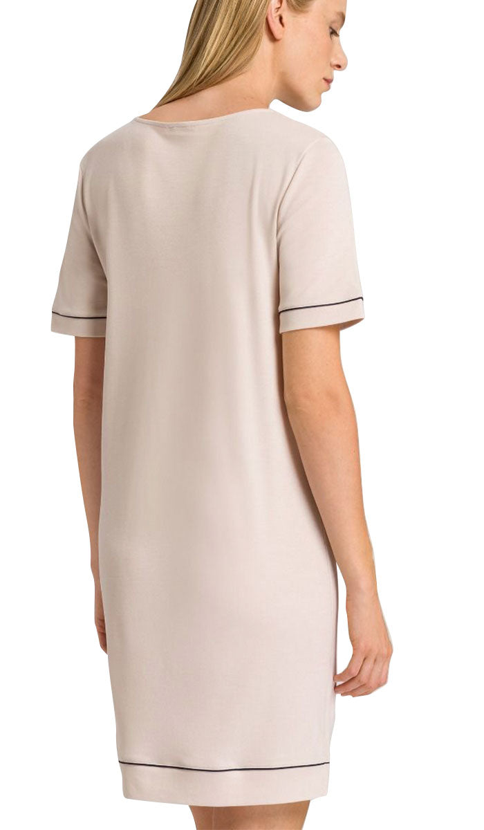 woman wearing Hanro Nightgown Almond Natural Comfort