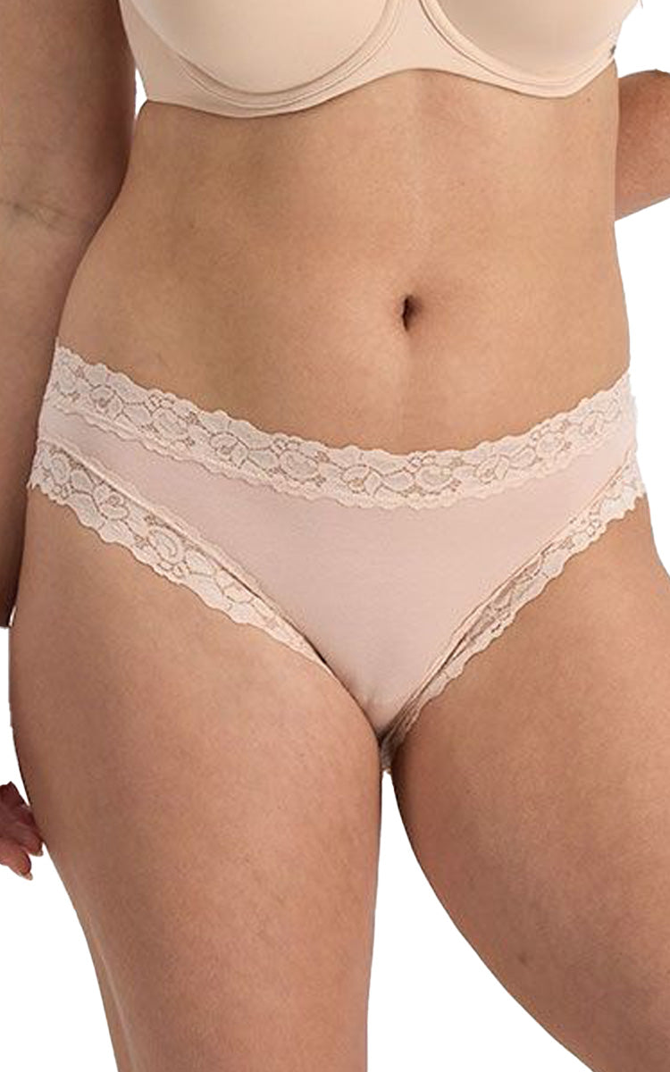 Jockey 94% Cotton Underwear Bikini Parisienne 3 Pack in Nude, Black, White