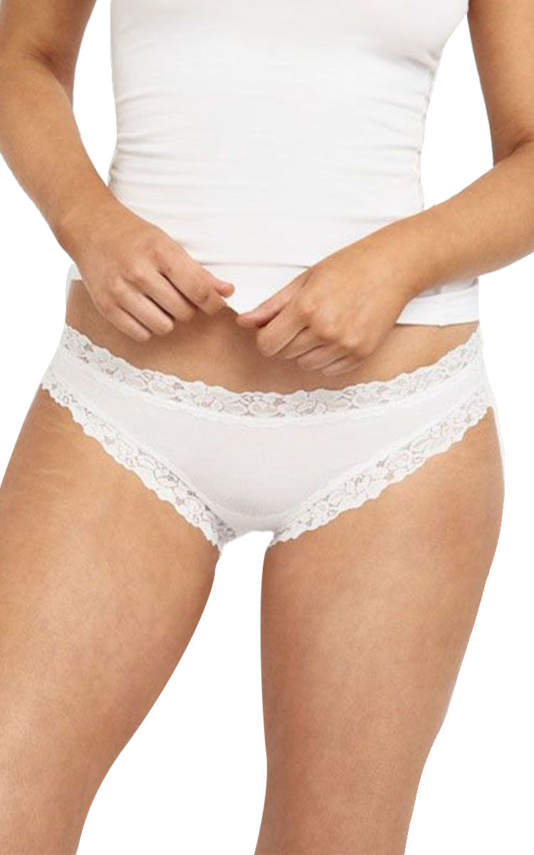 Jockey 94% Cotton Underwear Bikini in White Parisienne