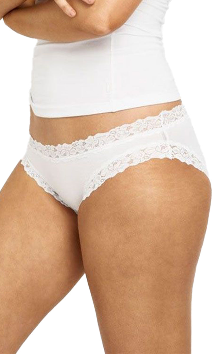 Jockey 94% Cotton Underwear Bikini in White Parisienne