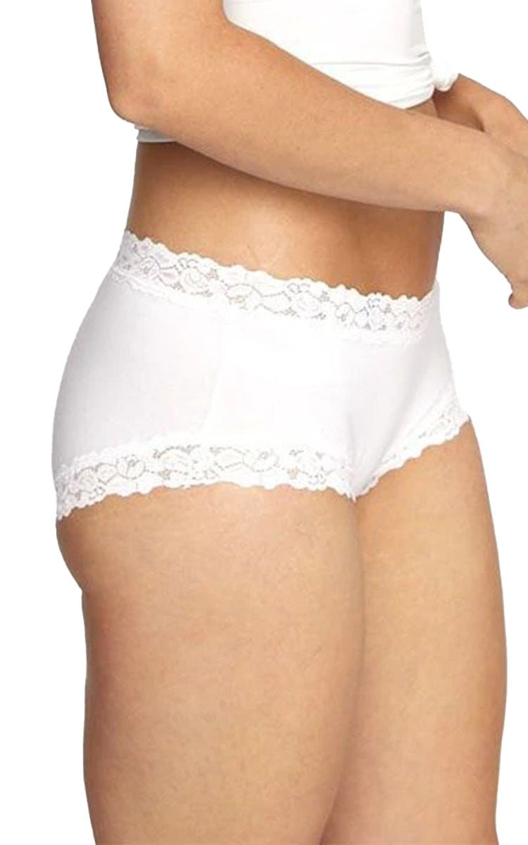 Jockey 94% Cotton Underwear Boyleg in White Parisienne