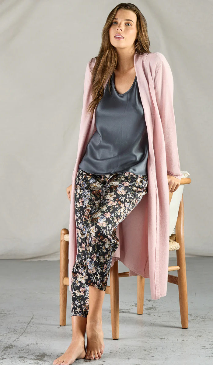 Love and Lustre Cashmere robe in blush for sales at natureswear australia