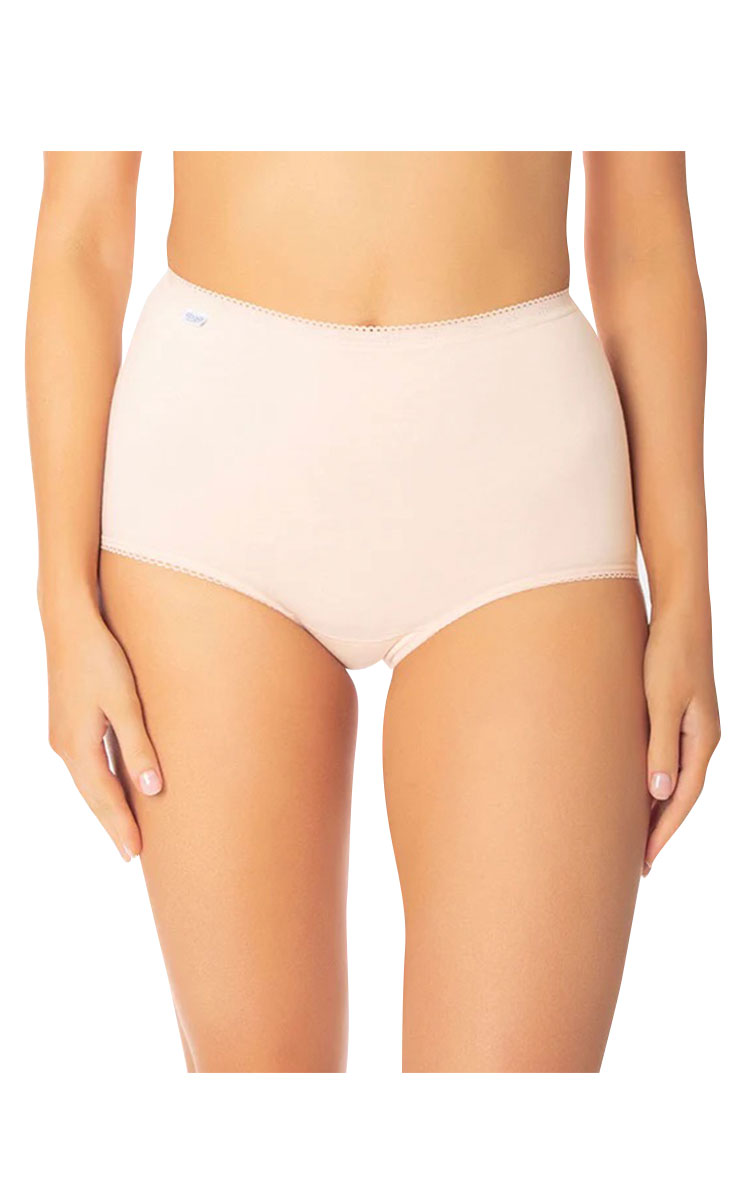 Sloggi 100% Cotton Underwear Maxi Brief 6 Pack in Nude, Black, White