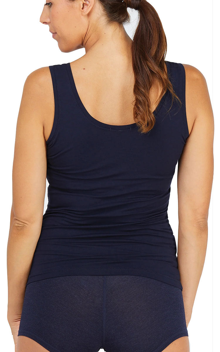 Tani 100% Modal Singlet with Wide Straps in Navy 79246