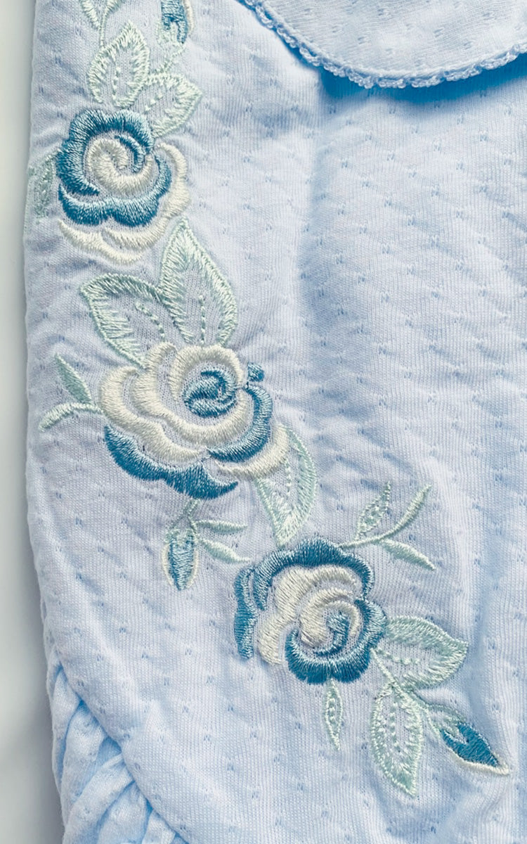 Schrank Polycotton Jersey Nightgown With Collar In Blue SK232E