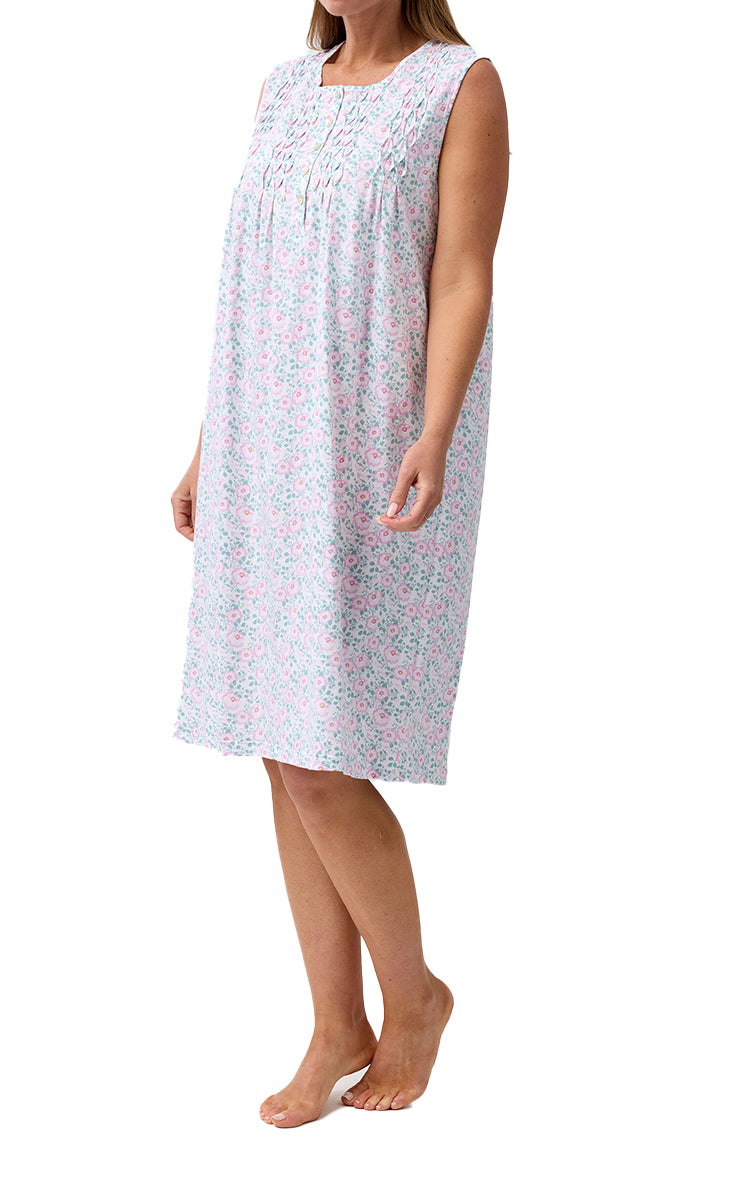 Schrank 100% Cotton Jersey Nightgown Sleeveless in Pink Camelia SK411C6