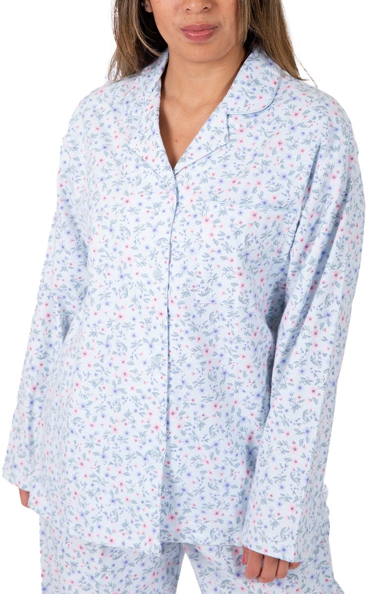 Woman wearing Schrank Pyjama for winter in cotton flannelette