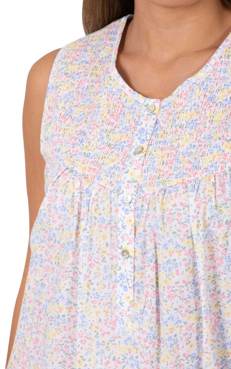Woman wearing Schrank nightie for summer made from cotton