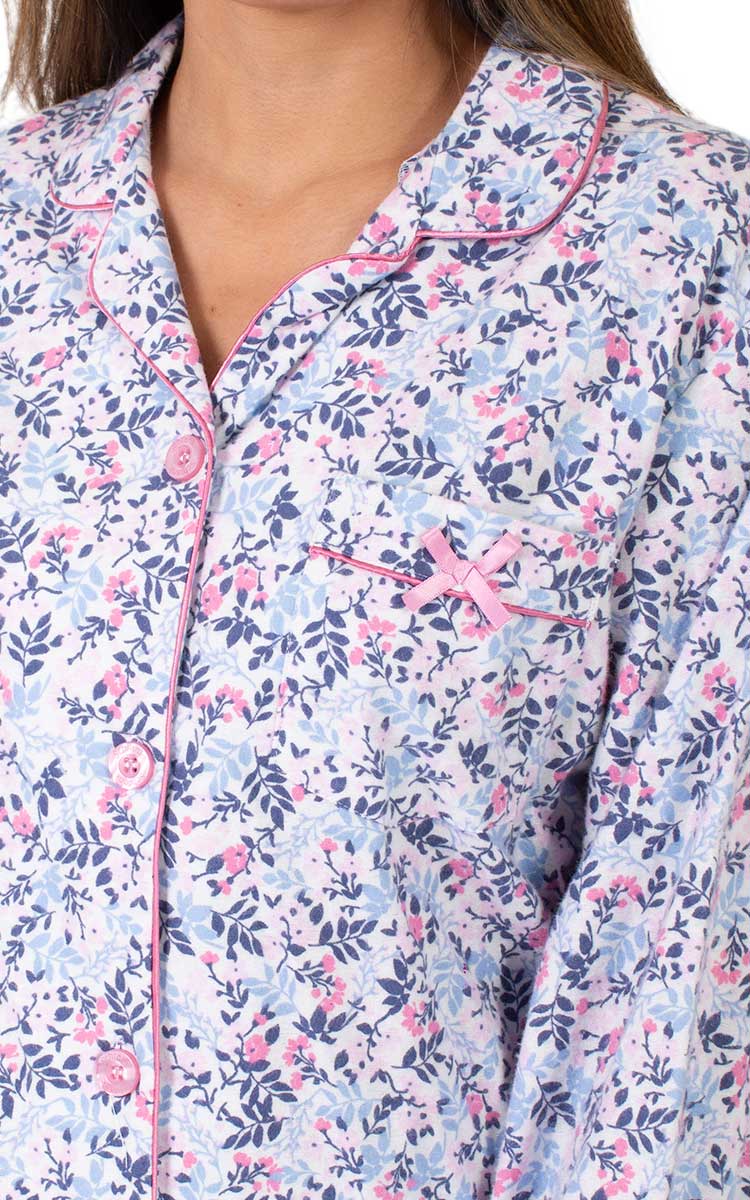 Schrank 100% Cotton Flannelette Pyjama in Pink Floral Print Brooke SK500B