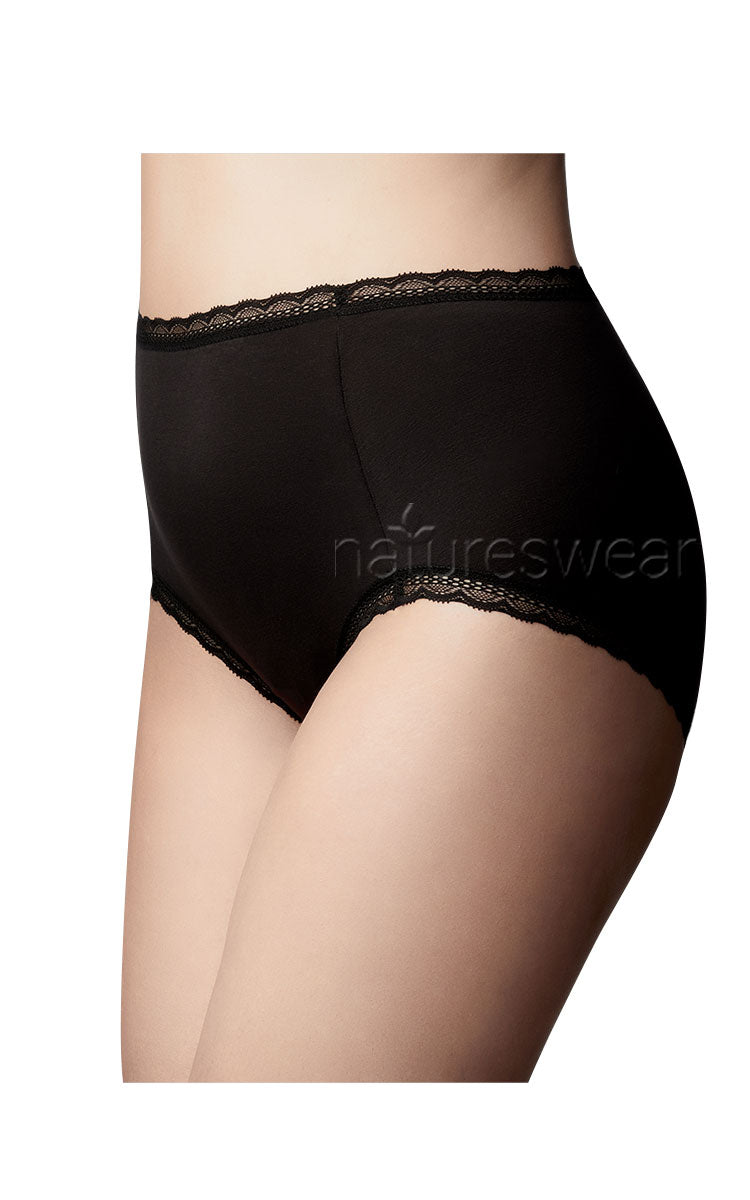 The Knicker Cotton Maxi Brief Black Australia and New Zealand Natureswear