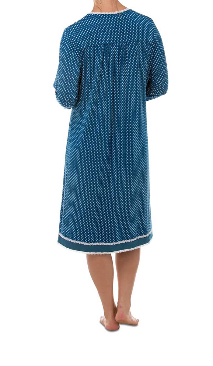 Yuu 100% Viscose Nightgown with Long Sleeve in Peacock Y644