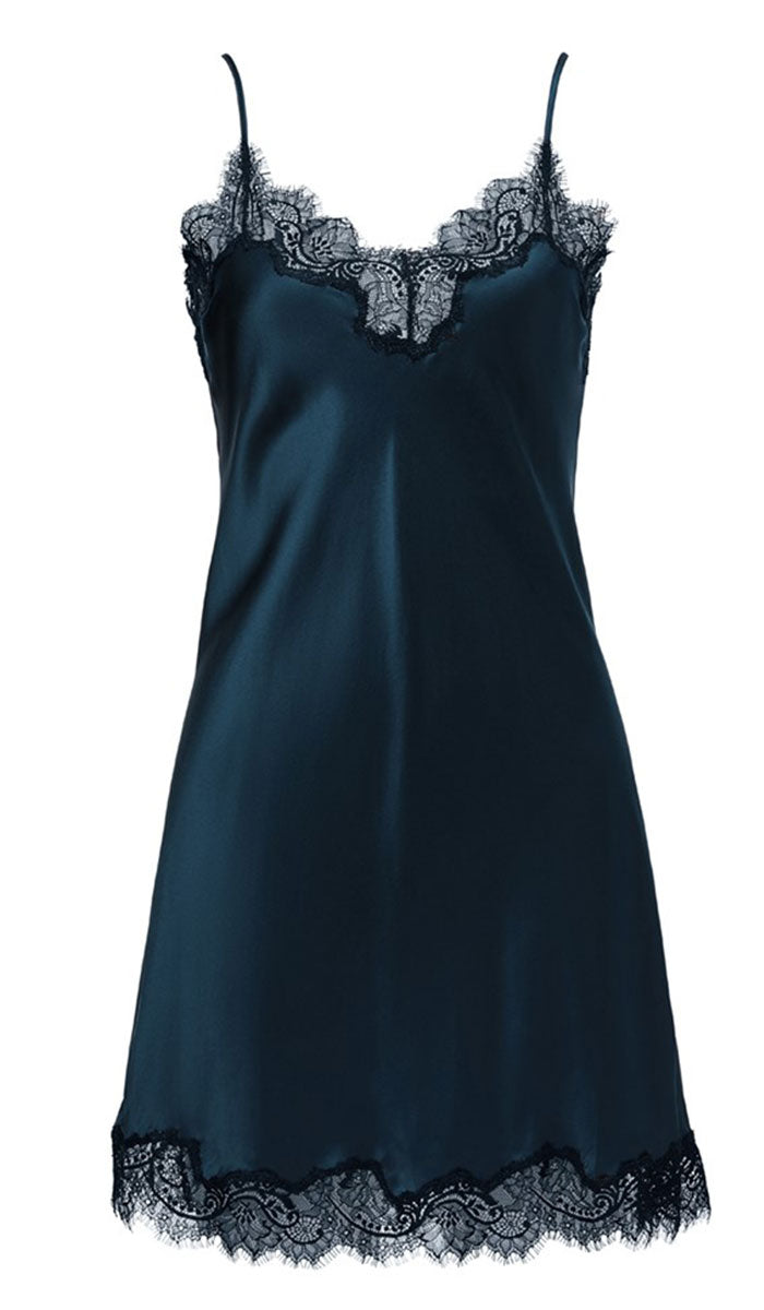 Sainted Sisters Silk chemise in navy