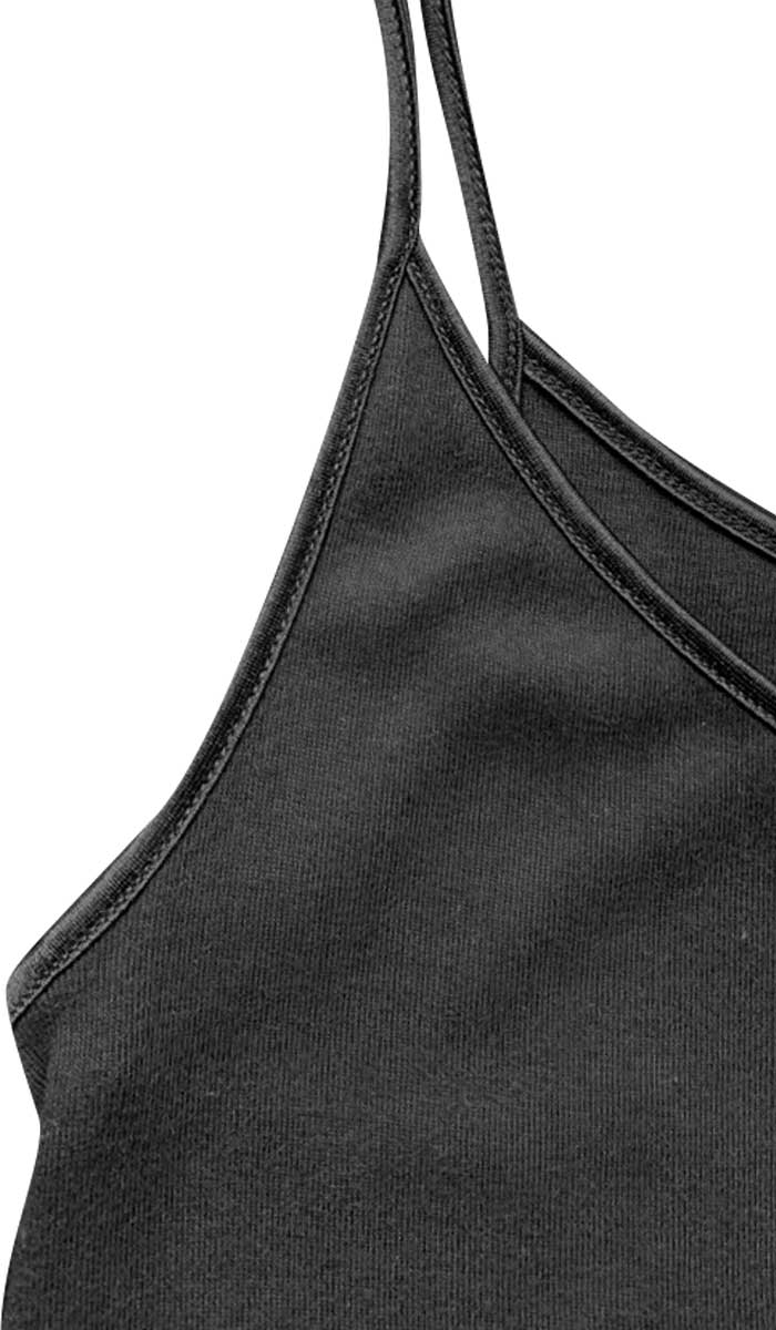 Emmebivi 100% Plain Cotton Singlet in Black 21381