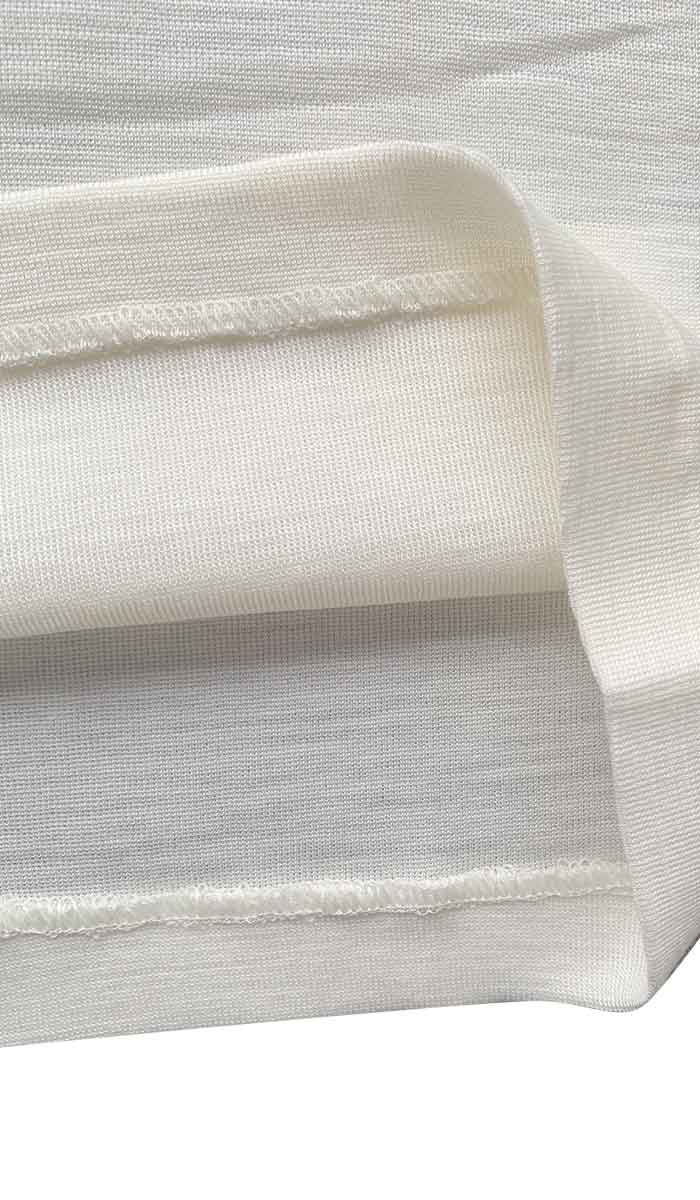 Emmebivi 85% Wool 15% Silk Lace Trim Singlet in Ivory 93062
