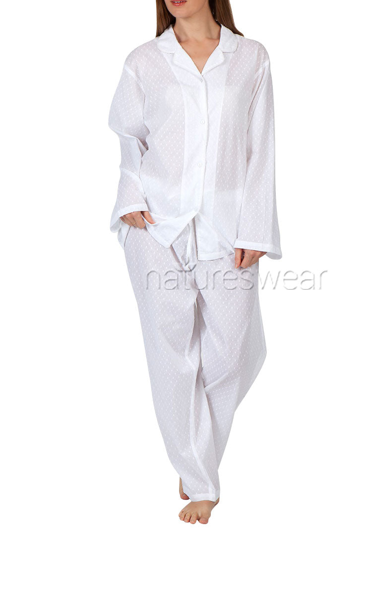 Arabella White Cotton Pyjama