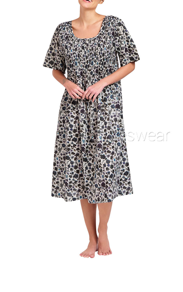 Woman wearing Arabella cotton sundress